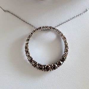 Le Vian Chocolate Diamond Ombré Circle 18" Necklace 1-1/5 ct. tw 14K White Gold